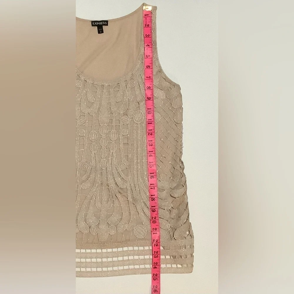 EXPRESS Lace Tank Top/Beige, Size Small - Picture 7 of 7